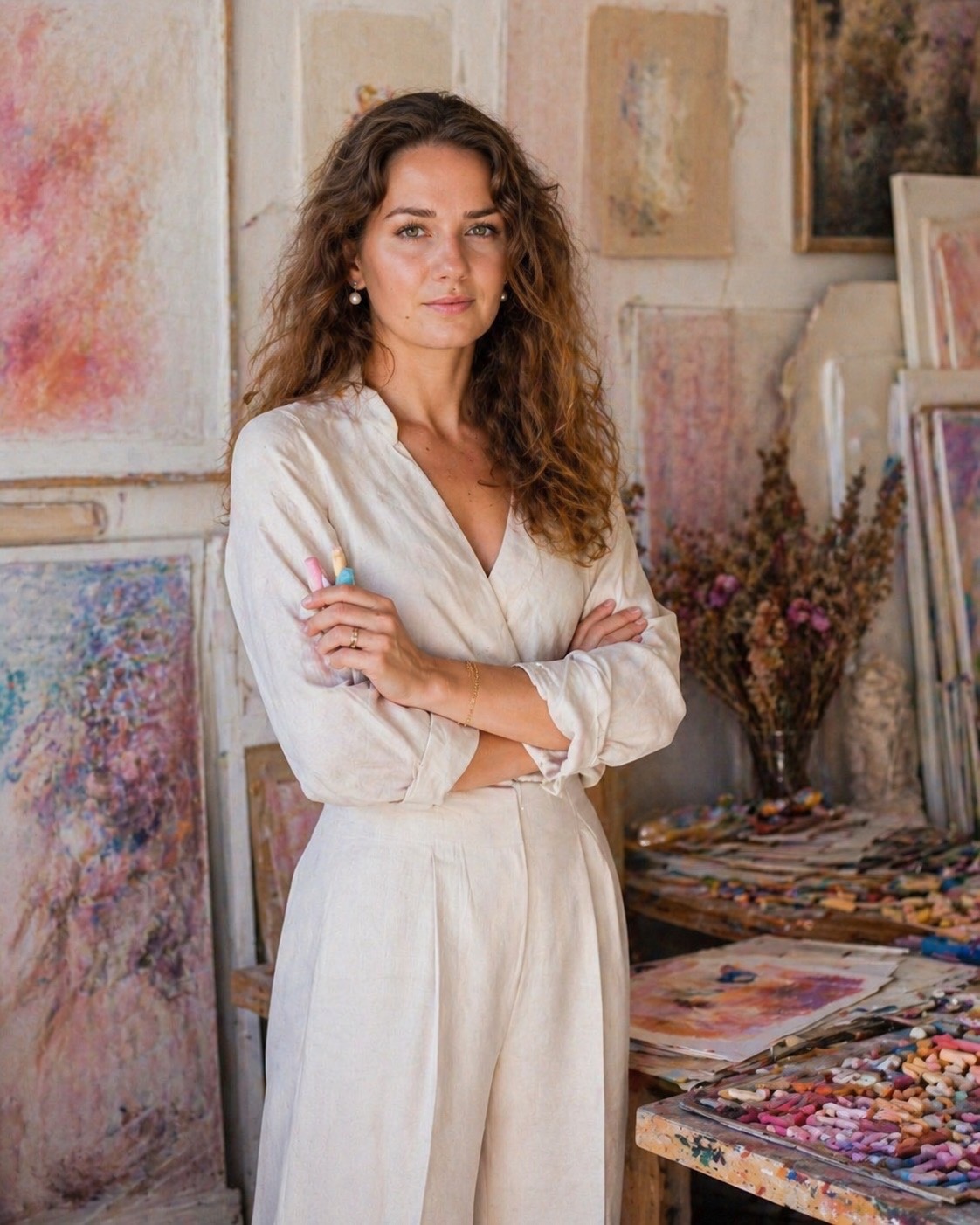 Heleen U in her studio